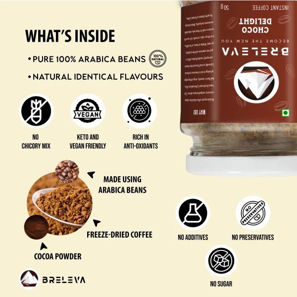 Chocolate Instant Coffee | 50g Jar - Image 3