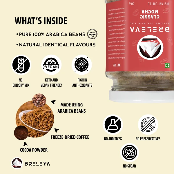 Classic Mocha Instant Coffee | 50g Jar - Image 3