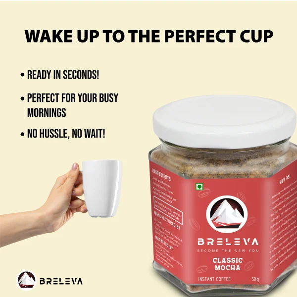 Classic Mocha Instant Coffee | 50g Jar - Image 2